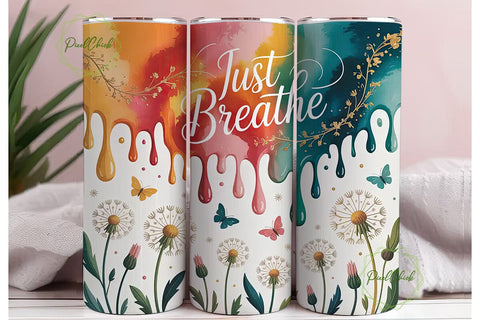 Dreamy Dandelion & Butterfly Tumbler Sublimation PixelChick 
