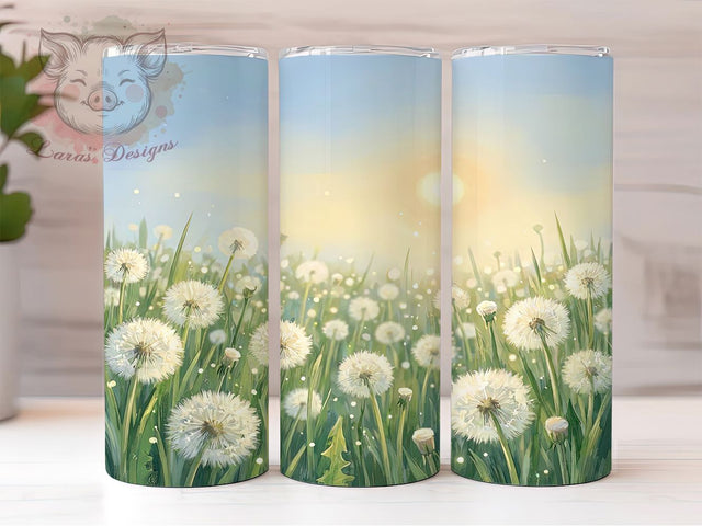 Dreamy Dandelion Field 20oz Tumbler, Dandelion Design, Dreamy Field, Floral Pattern, Sublimation Wrap, 20oz Tumbler, Whimsical Aesthetic, Nature Theme Sublimation Lara' s Designs 