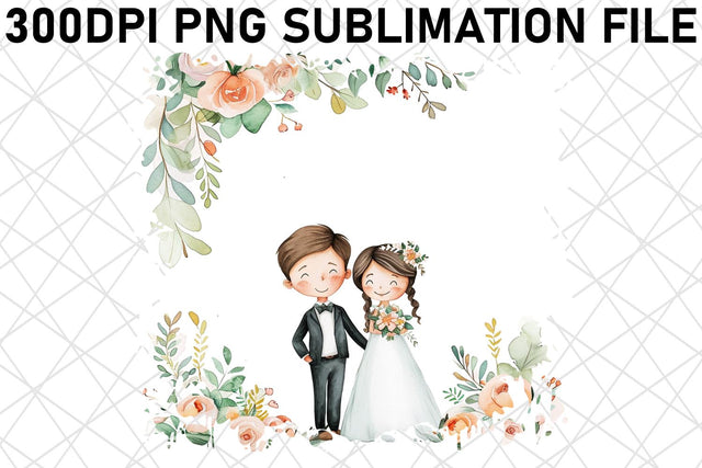 Dreamy Duet: Wedding PNG Bundle Sublimation afrosvg 