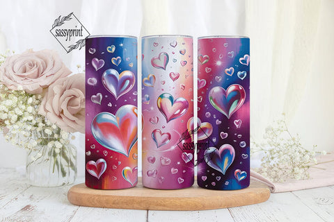 Dreamy Floating Hearts 20oz Tumbler Wrap Sublimation sassyprint 