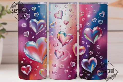 Dreamy Floating Hearts 20oz Tumbler Wrap Sublimation sassyprint 