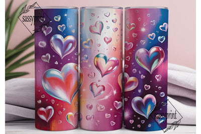 Dreamy Floating Hearts 20oz Tumbler Wrap Sublimation sassyprint 