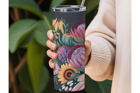 Dreamy Floral 20oz Tumbler Wrap Sublimation DesignSVG 