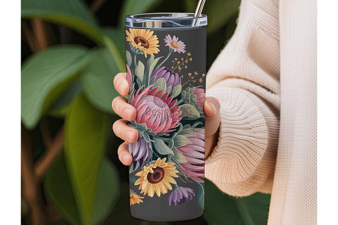 Dreamy Floral 20oz Tumbler Wrap Sublimation DesignSVG 