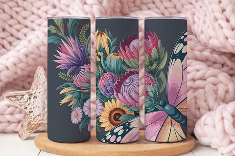 Dreamy Floral 20oz Tumbler Wrap Sublimation DesignSVG 