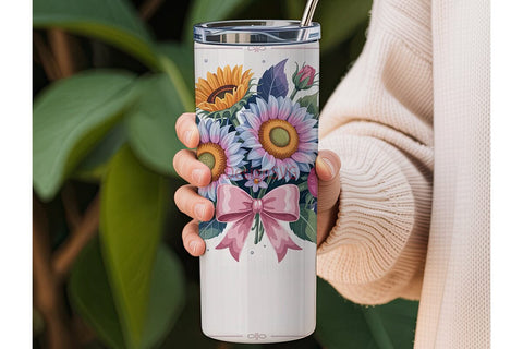 Dreamy Floral Bouquet 20oz Tumbler Wrap Sublimation DesignSVG 