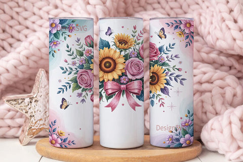 Dreamy Floral Bouquet 20oz Tumbler Wrap Sublimation DesignSVG 