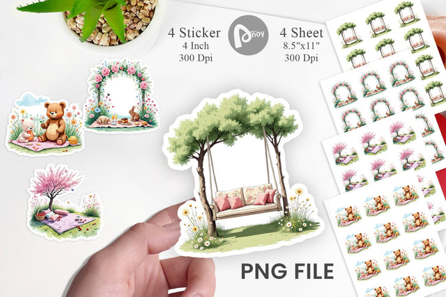 Dreamy Garden Picnic Sticker Sublimation artnoy 