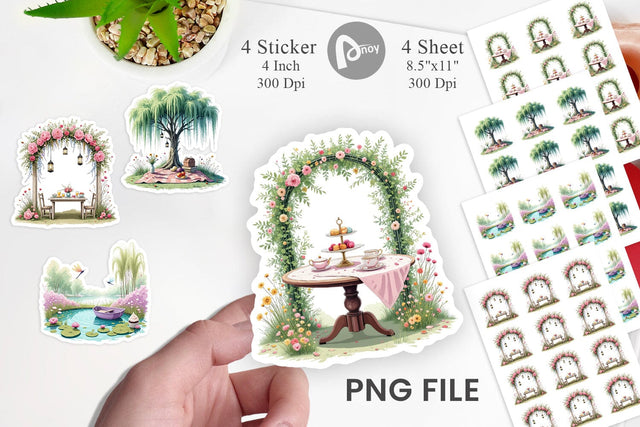 Dreamy Garden Picnic Sticker Sublimation artnoy 