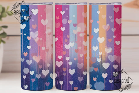 Dreamy Hearts Bokeh 20oz Tumbler Wrap Sublimation sassyprint 