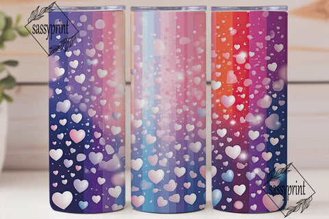 Dreamy Hearts Bokeh 20oz Tumbler Wrap Sublimation sassyprint 