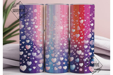 Dreamy Hearts Bokeh 20oz Tumbler Wrap Sublimation sassyprint 