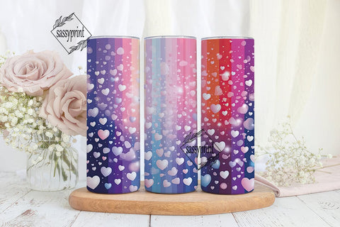 Dreamy Hearts Bokeh 20oz Tumbler Wrap Sublimation sassyprint 
