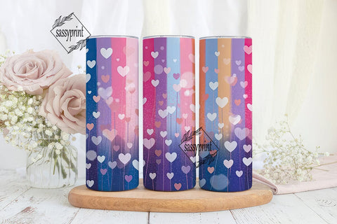 Dreamy Hearts Bokeh 20oz Tumbler Wrap Sublimation sassyprint 