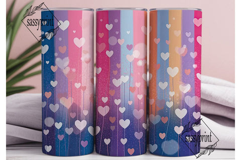 Dreamy Hearts Bokeh 20oz Tumbler Wrap Sublimation sassyprint 