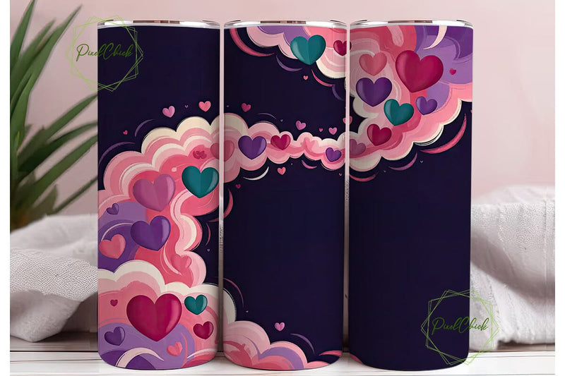 Dreamy Hearts Tumbler Wrap Sublimation PixelChick 