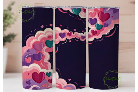 Dreamy Hearts Tumbler Wrap Sublimation PixelChick 