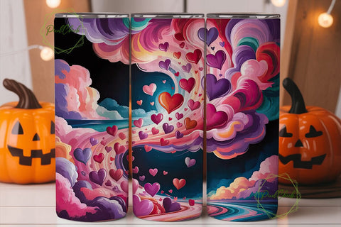 Dreamy Hearts Tumbler Wrap Sublimation PixelChick 