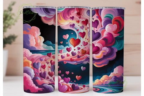 Dreamy Hearts Tumbler Wrap Sublimation PixelChick 
