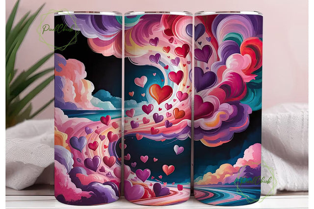 Dreamy Hearts Tumbler Wrap Sublimation PixelChick 