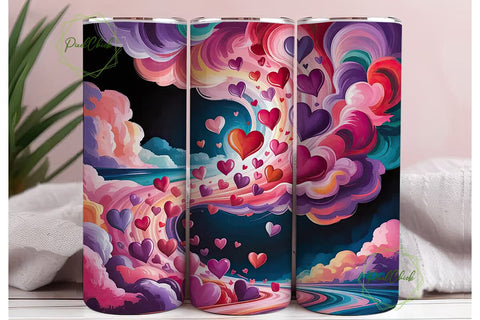 Dreamy Hearts Tumbler Wrap Sublimation PixelChick 