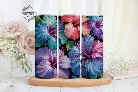 Dreamy Hibiscus 20oz Tumbler Wrap Sublimation sassyprint 
