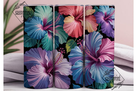 Dreamy Hibiscus 20oz Tumbler Wrap Sublimation sassyprint 