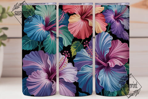 Dreamy Hibiscus 20oz Tumbler Wrap Sublimation sassyprint 