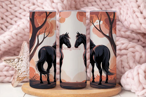 Dreamy Horses 20oz Tumbler Wrap Sublimation DesignSVG 