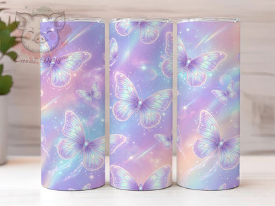Dreamy Iridescent Butterfly 20oz Tumbler, Iridescent Butterfly, Dreamy Design, Whimsical Charm, Magical Aesthetic, Fantasy Style, 20oz Wrap, Sublimation Tumbler Sublimation Lara' s Designs 