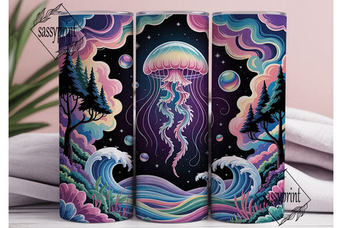 Dreamy Jellyfish Galaxy 20oz Tumbler Sublimation sassyprint 