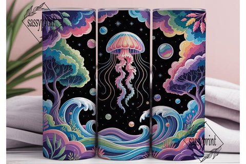 Dreamy Jellyfish Galaxy 20oz Tumbler Sublimation sassyprint 