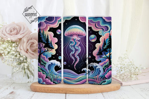 Dreamy Jellyfish Galaxy 20oz Tumbler Sublimation sassyprint 