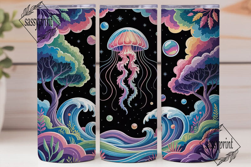 Dreamy Jellyfish Galaxy 20oz Tumbler Sublimation sassyprint 
