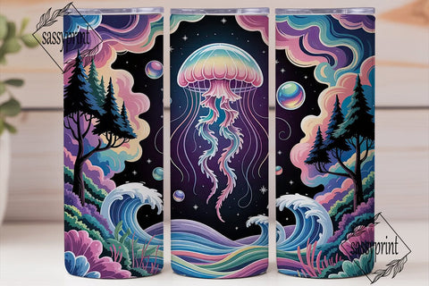 Dreamy Jellyfish Galaxy 20oz Tumbler Sublimation sassyprint 