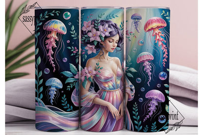 Dreamy Jellyfish Mermaid 20oz Tumbler Sublimation sassyprint 
