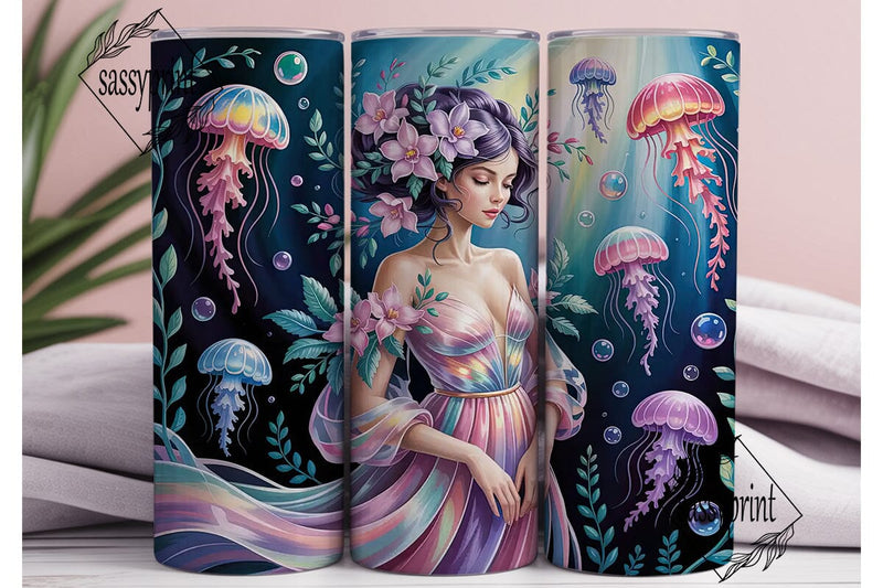 Dreamy Jellyfish Mermaid 20oz Tumbler Sublimation sassyprint 