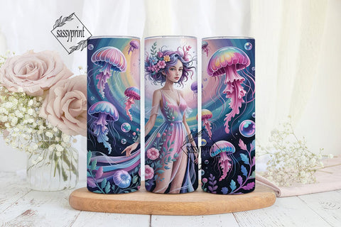 Dreamy Jellyfish Mermaid 20oz Tumbler Sublimation sassyprint 