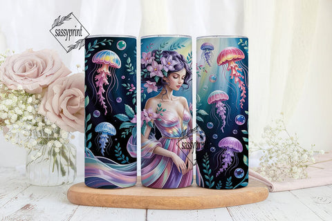 Dreamy Jellyfish Mermaid 20oz Tumbler Sublimation sassyprint 