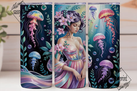 Dreamy Jellyfish Mermaid 20oz Tumbler Sublimation sassyprint 