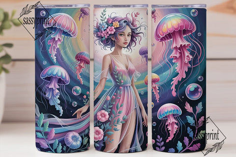 Dreamy Jellyfish Mermaid 20oz Tumbler Sublimation sassyprint 