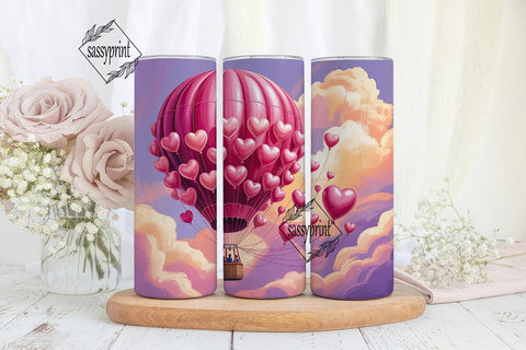 Dreamy Love Balloon Tumbler Wrap PNG Sublimation sassyprint 