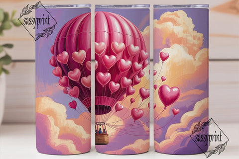 Dreamy Love Balloon Tumbler Wrap PNG Sublimation sassyprint 