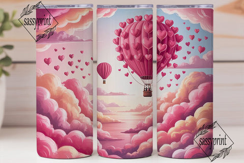 Dreamy Love Balloon Tumbler Wrap PNG Sublimation sassyprint 