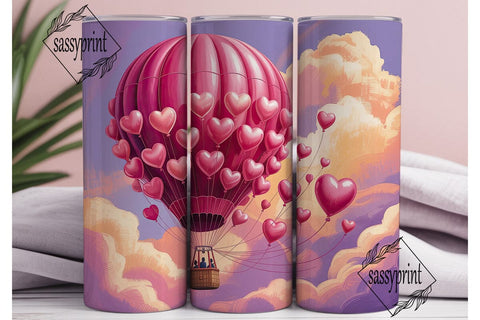 Dreamy Love Balloon Tumbler Wrap PNG Sublimation sassyprint 
