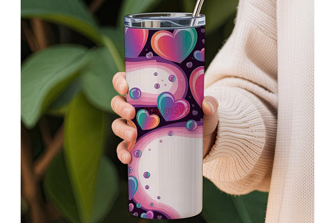 Dreamy Love Hearts 20oz Tumbler Wrap Sublimation DesignSVG 