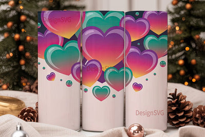 Dreamy Love Hearts 20oz Tumbler Wrap Sublimation DesignSVG 