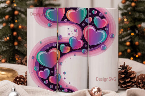 Dreamy Love Hearts 20oz Tumbler Wrap Sublimation DesignSVG 