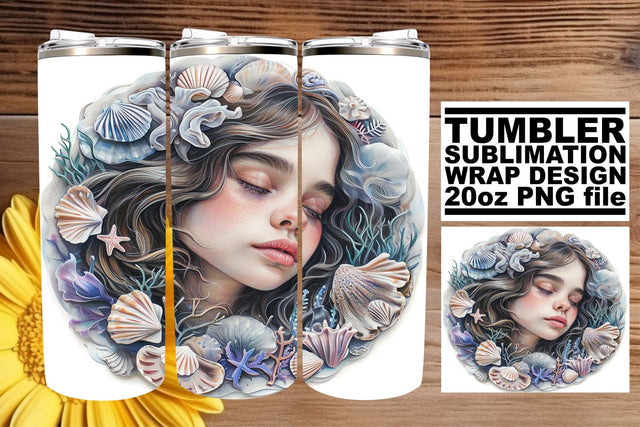 Dreamy Oceanic Siren Tumbler Art Bundle Sublimation afrosvg 
