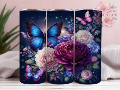 Dreamy Peony Butterfly Tumbler, Glowing Butterfly Tumbler, Peony Floral Wrap, Stylish 20oz Wrap, Sublimation Design, Trendy Gift Idea, Inspirational Nature Tumbler Sublimation Li Zamperini 